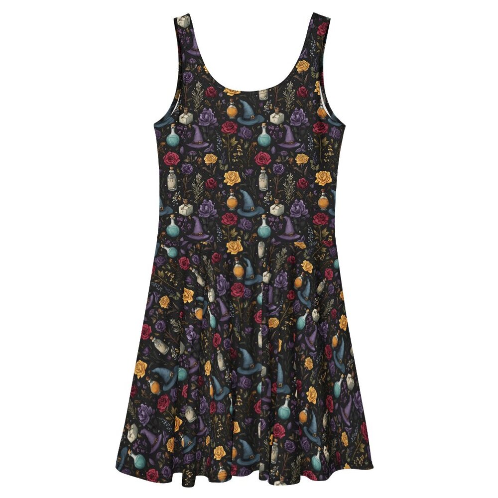 Whimsigoth Witchy Goth Fit & Flare Dress - Picture 7 of 14